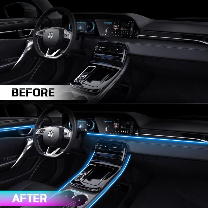 WEBUPAR RGB Acrylic Ambient Lighting Car Lights, LED Strip Lights with APP Control, 593 LEDs Interior Car Lights, 6 in 1 Neon Car Ambient Lighting Kit - Image 5